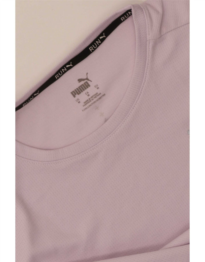 Puma Womens T-Shirt Top UK 12 Medium Pink Colourblock Polyester