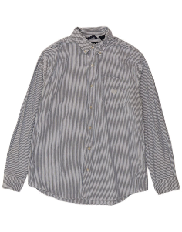 Chaps Camisa para hombre grande de algodón a rayas azules
