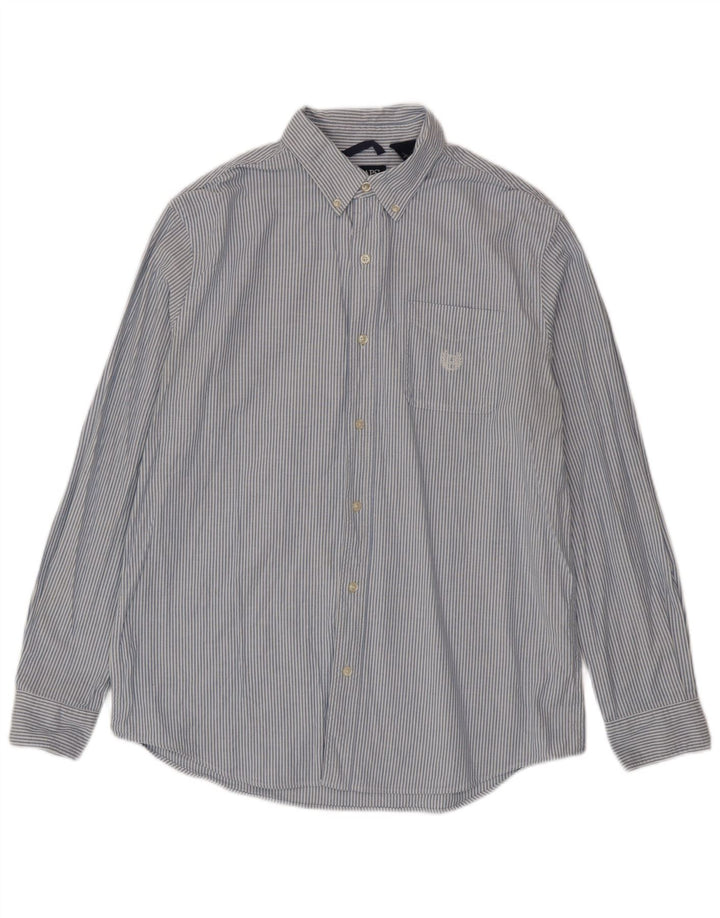 Chaps Camisa para hombre grande de algodón a rayas azules