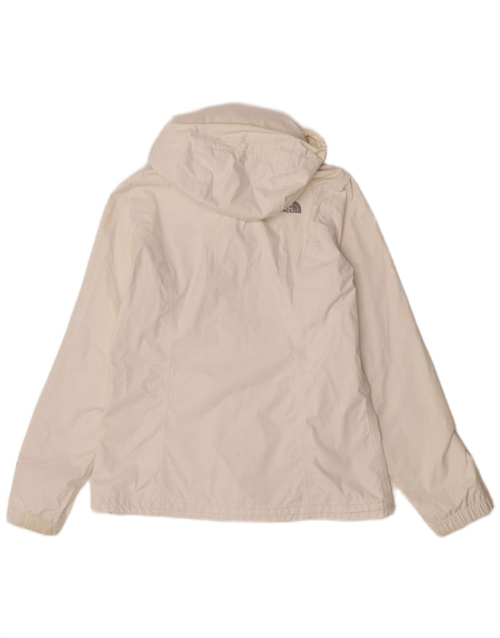 The North Face Womens Hooded Rain Jacket UK 14 Medium White Nylon