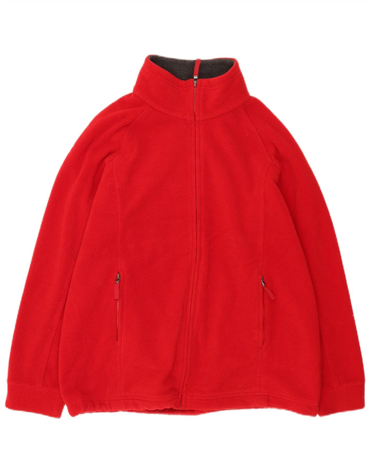 Marks & Spencer Womens Fleece Jacket UK 14 Large Red Polyester