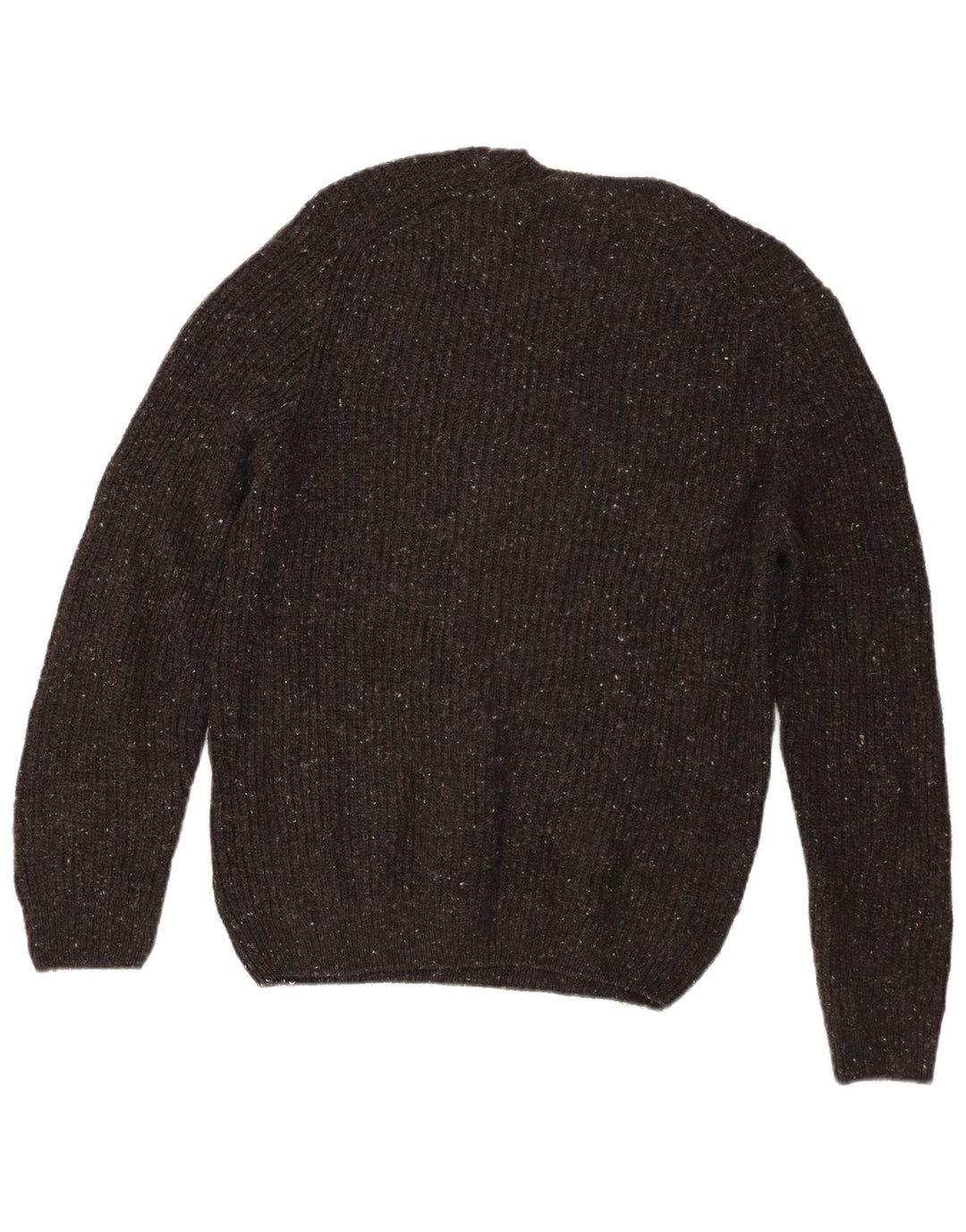 Zara Mens Crew Neck Jumper Sweater Medium Grey Flecked Wool