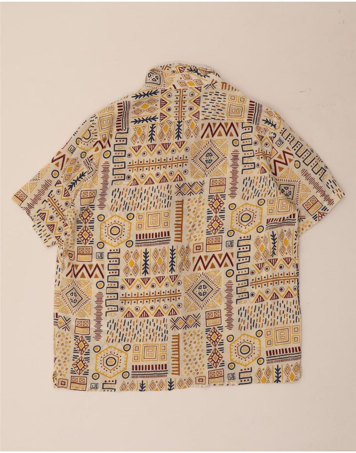 Calliope Mens Short Sleeve Relaxed Fit Shirt Small Multicoloured Geometric