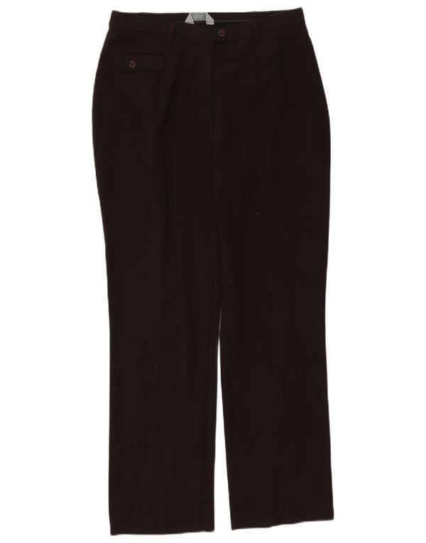 Marks & Spencer Womens Straight Casual Trousers UK 14 Medium W30 L30 Brown