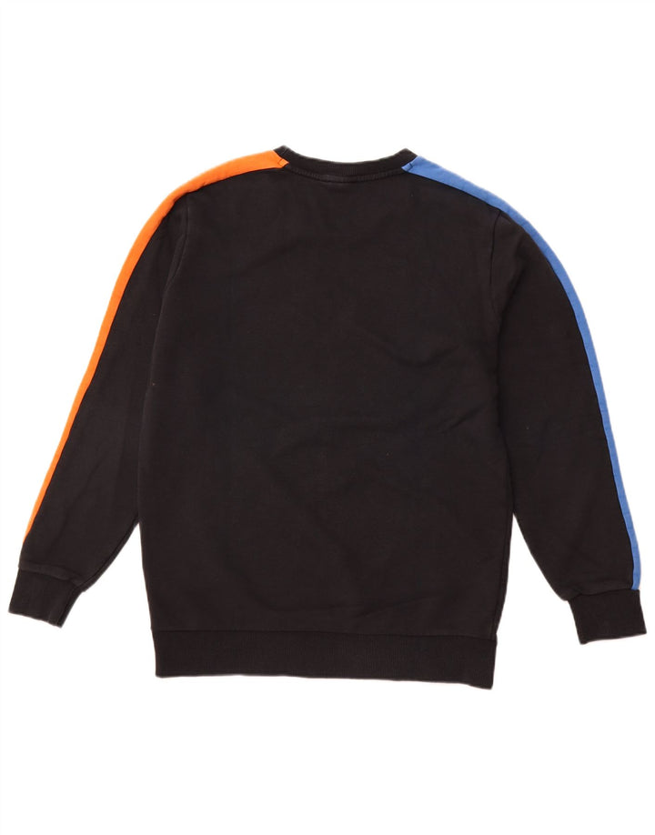 PUMA Mens Sweatshirt Jumper Small Black Colourblock Cotton