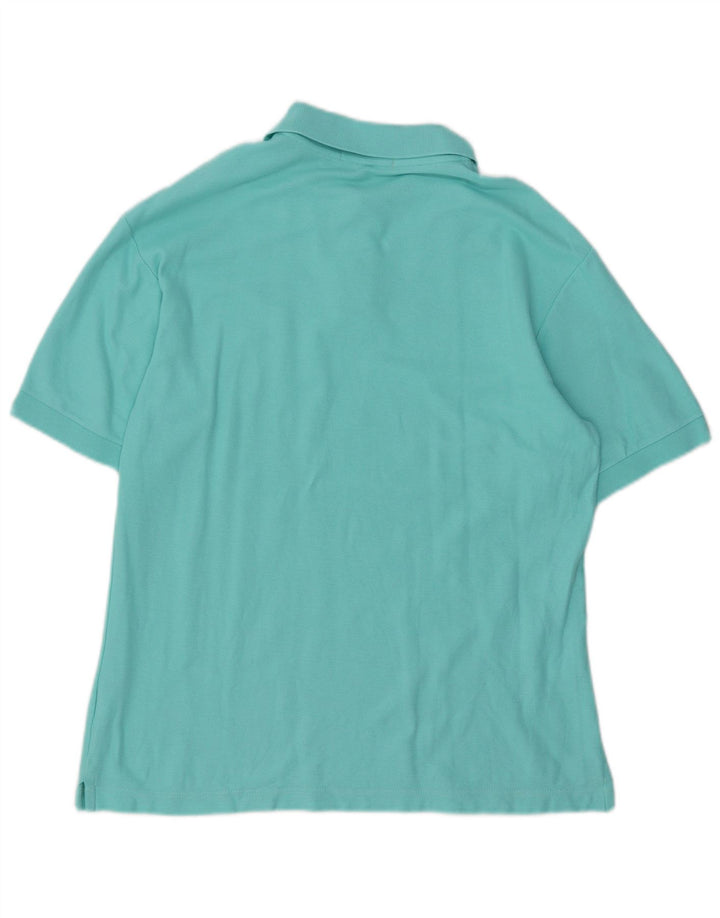Fila Mens Polo Shirt IT 48 Medium Turquoise Cotton