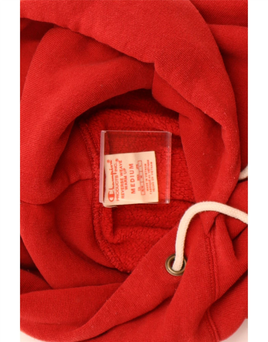 CHAMPION Mens Reverse Weave Hoodie Jumper Medium Red Cotton