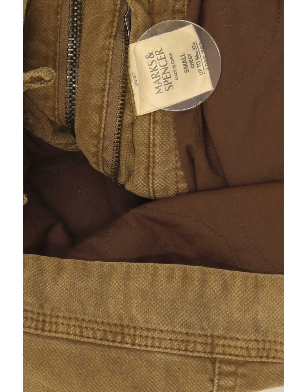 Marks & Spencer Mens Utility Jacket UK 36 Small Beige Cotton