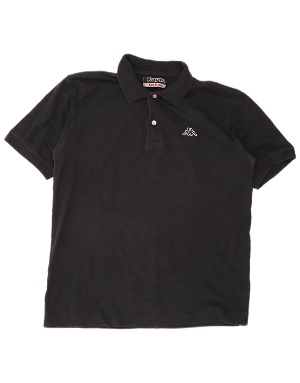 Kappa Mens Polo Shirt Medium Black Cotton
