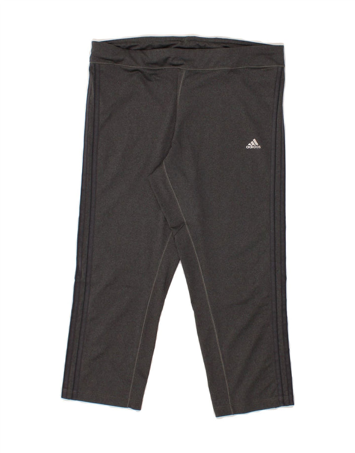 ADIDAS Womens Climalite Capri Leggings UK 12/14 Medium  Grey Vintage Adidas and Second-Hand Adidas from Messina Hembry 