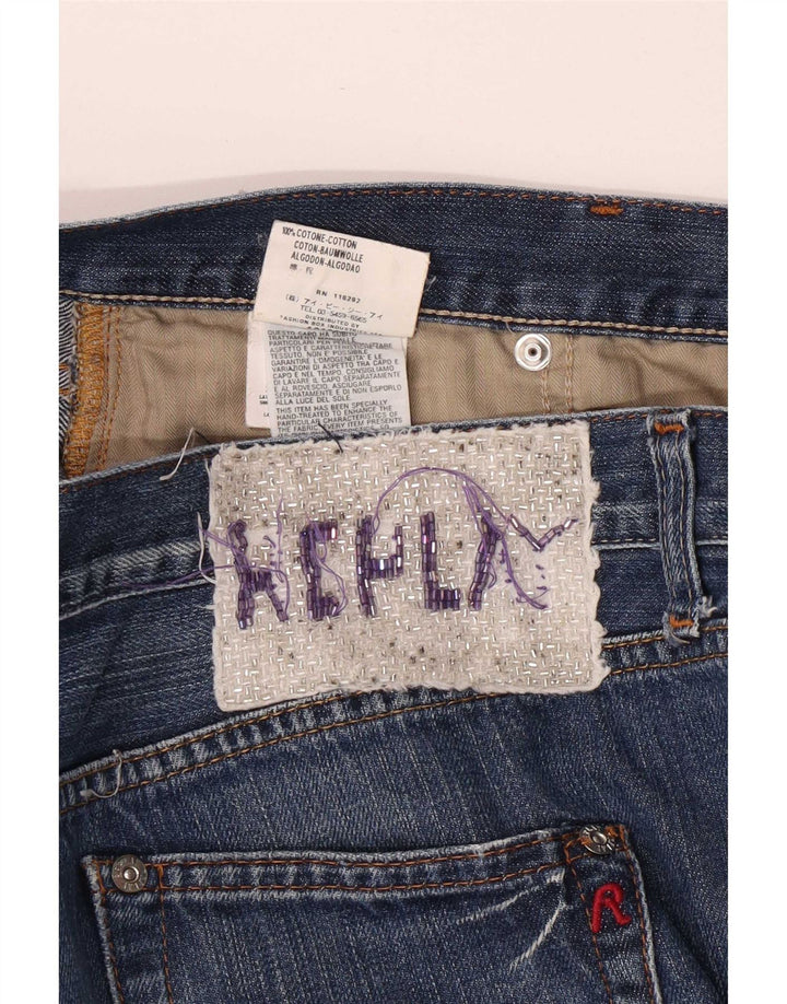 Replay Womens Straight Jeans W32 L34 Blue Cotton