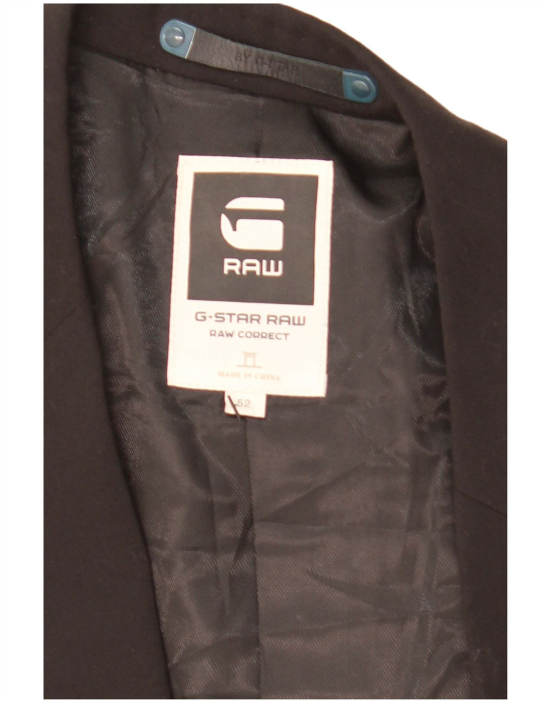 G-Star Mens 2 Button Blazer Jacket IT 52 XL Black Polyester