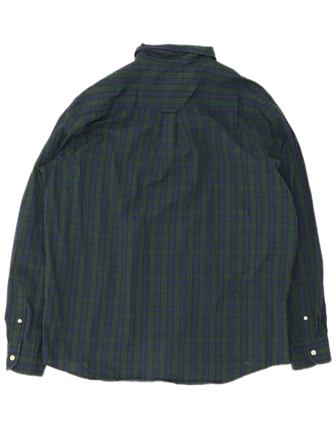 Chaps Mens Shirt XL Navy Blue Check Cotton