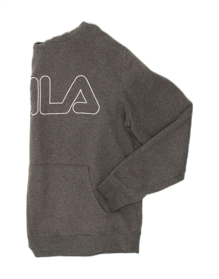 FILA Mens Graphic Hoodie Jumper Medium Grey Cotton Vintage Fila and Second-Hand Fila from Messina Hembry 