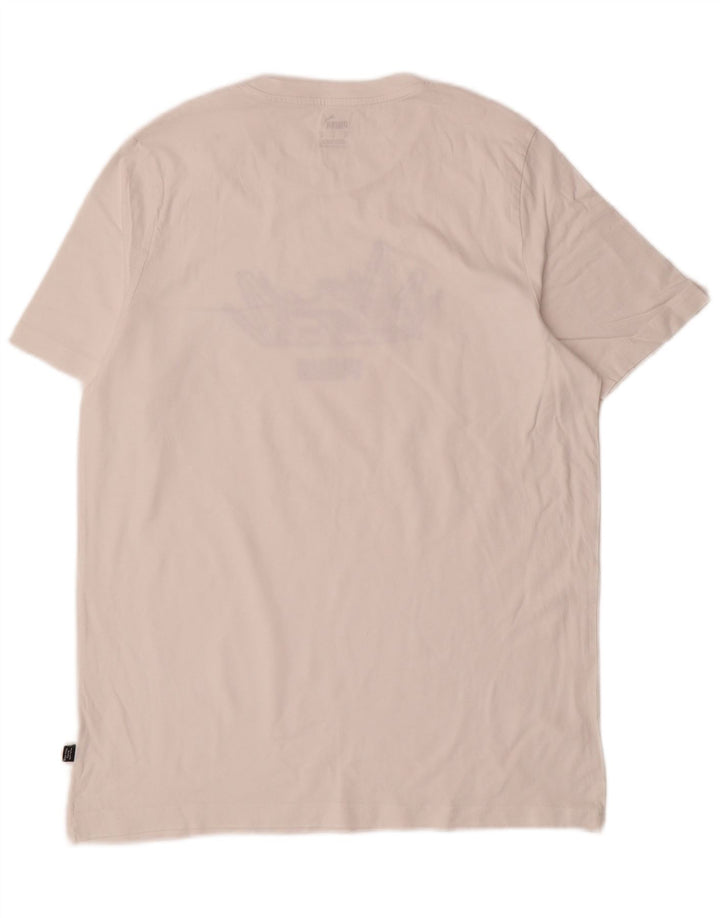 Puma Herre Grafisk T-Shirt Top Medium Hvid