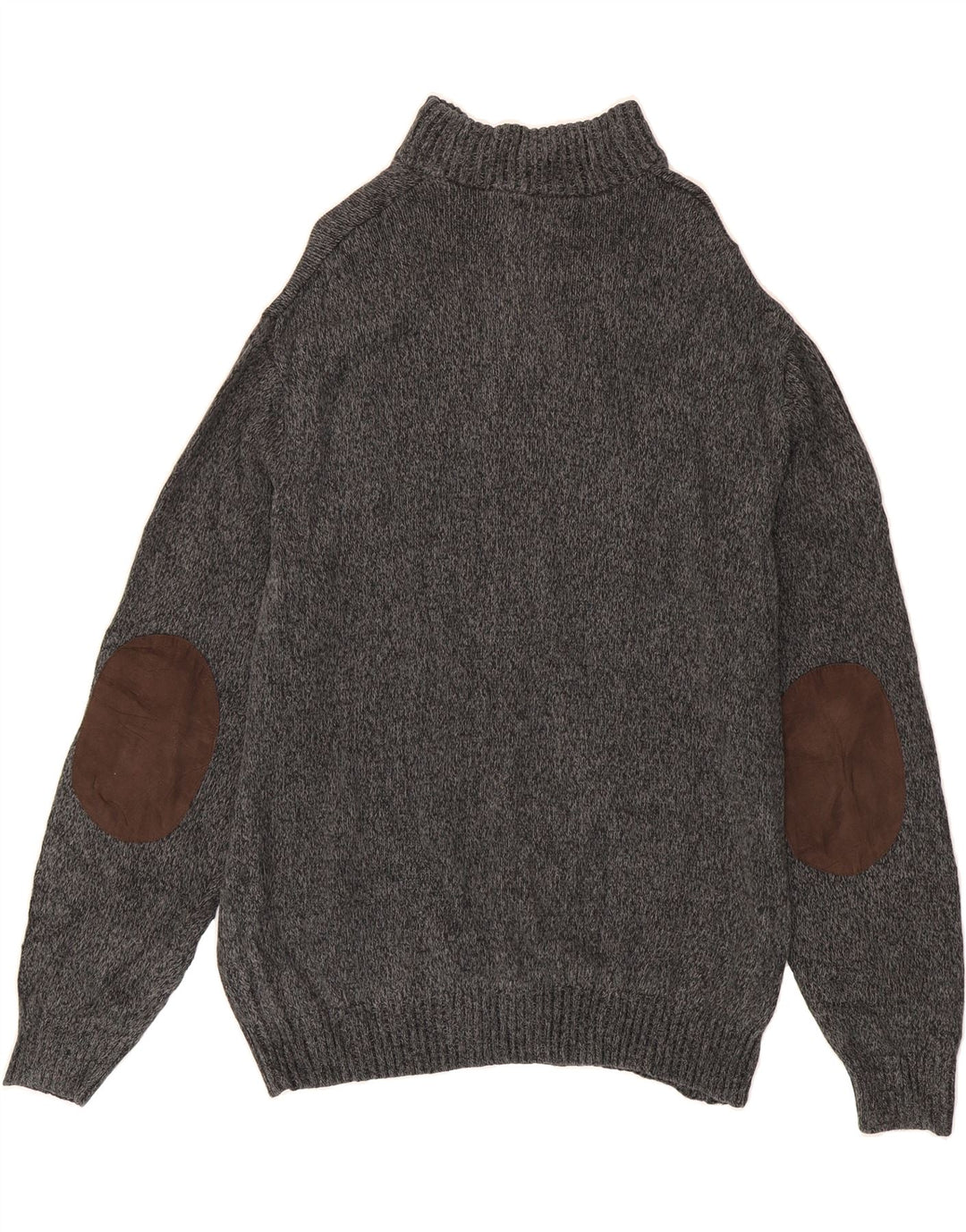 CHAPS Mens Button Neck Jumper Sweater XL Grey Flecked Cotton Vintage Chaps and Second-Hand Chaps from Messina Hembry 
