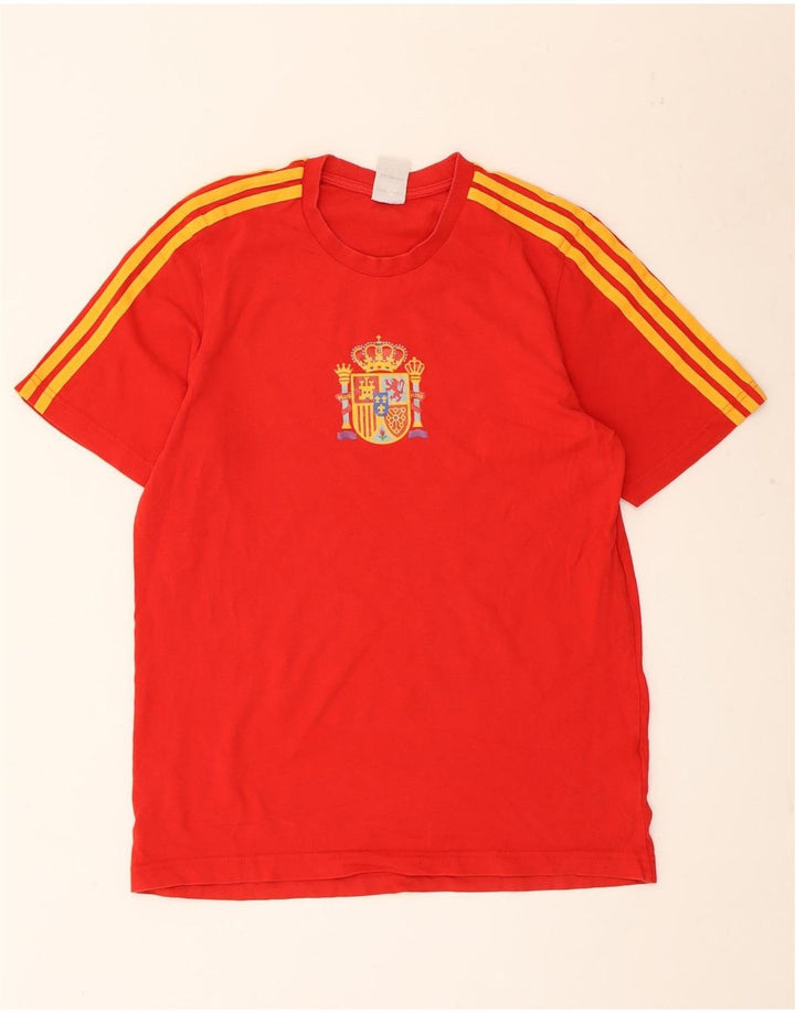 Adidas Herre T-Shirt Top Medium Rød Bomuld