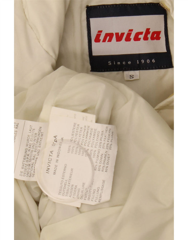 Invicta Mens Hooded Loose Fit Padded Jacket UK 36 Small White Polyester