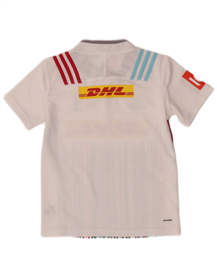 Adidas Boys Graphic T-Shirt Top 9-10 Years White Polyester