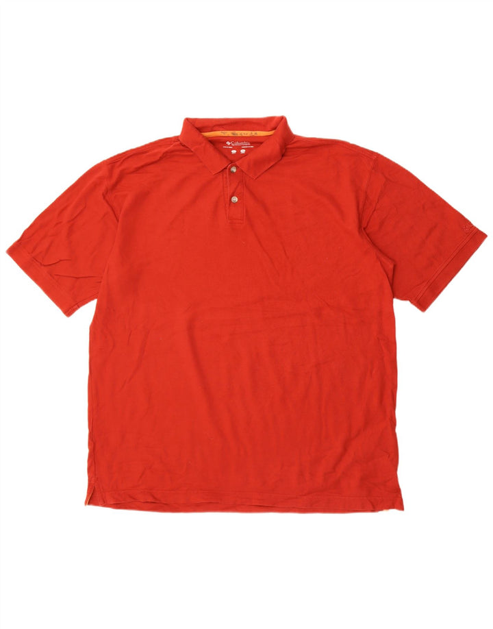 Columbia Mens Polo Shirt Large Red Cotton