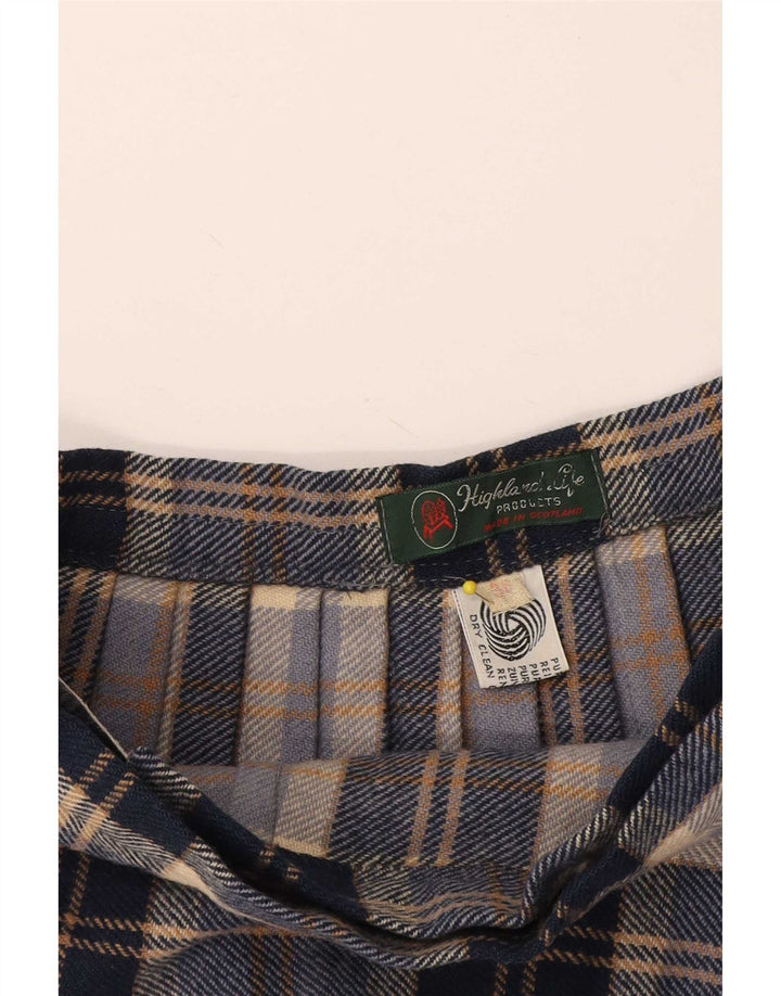 Gonna a portafoglio da donna Highland EU 38 Media W28 Lana scozzese blu navy