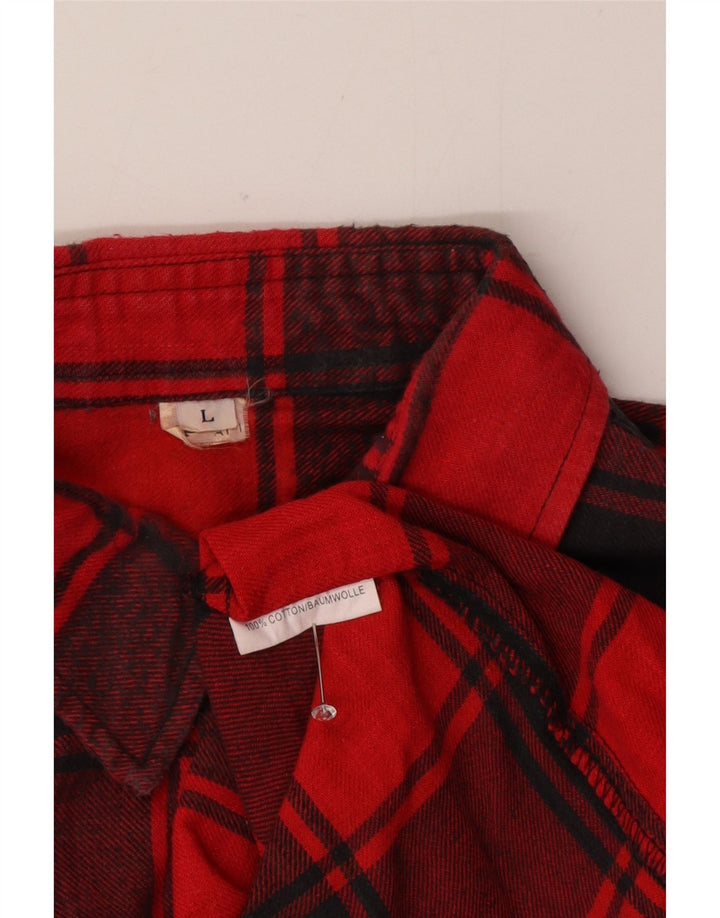 Ranger Mens Flannel Shirt Large Red Check Cotton