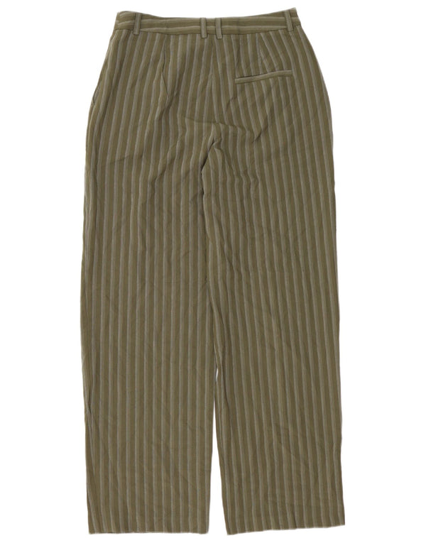 Pantaloni casual a vita alta da donna Topshop UK 8 piccoli W28 L30 a righe verdi