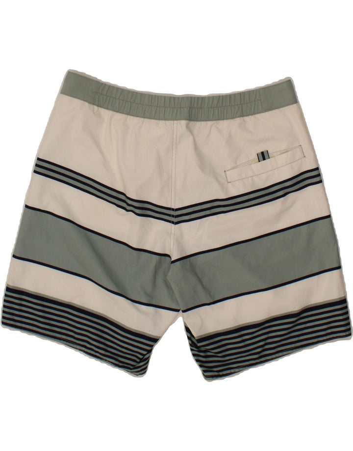 COAST Mens Swimming Shorts XL  Green Striped Polyester Vintage Coast and Second-Hand Coast from Messina Hembry 