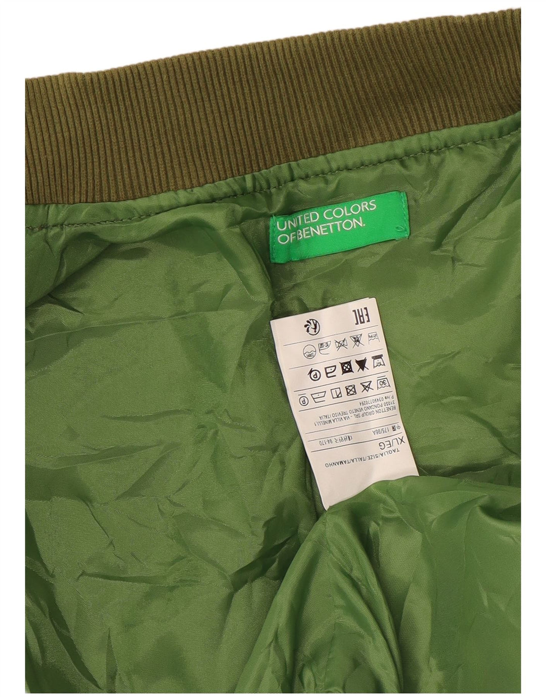 BENETTON Jachetă Bomber pentru băieți 13-14 ani XL Poliester verde