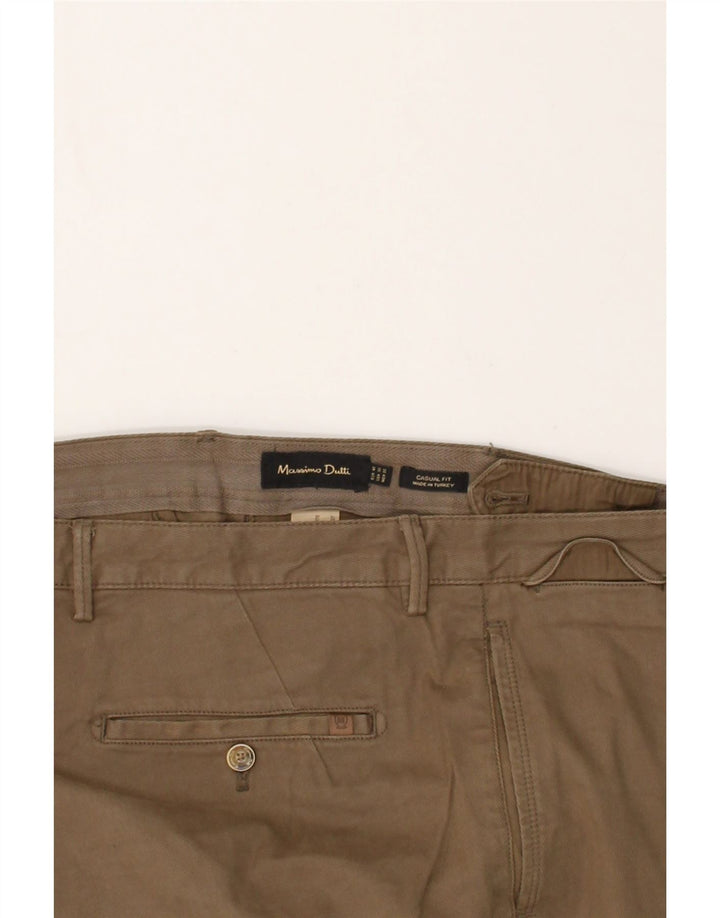 MASSIMO DUTTI Womens Casual Fit Chino Trousers EU 42 Large W34 L30 Brown | Vintage Massimo Dutti | Thrift | Second-Hand Massimo Dutti | Used Clothing | Messina Hembry 