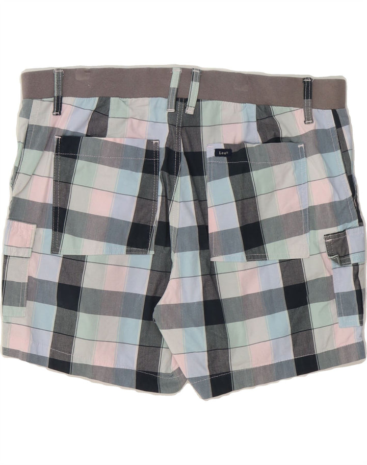 LEE Womens Cargo Shorts US 16 2XL W38 Multicoloured Check Cotton Vintage Lee and Second-Hand Lee from Messina Hembry 
