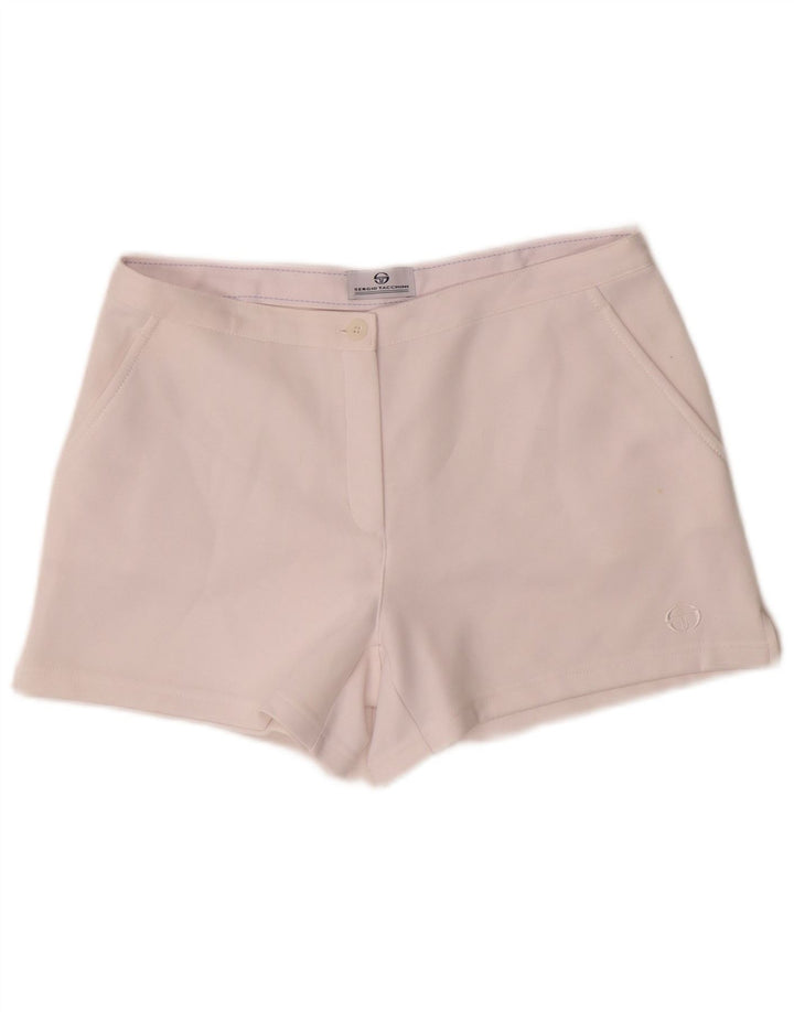 Sergio Tacchini Womens Shorts Medium W30 White Polyester