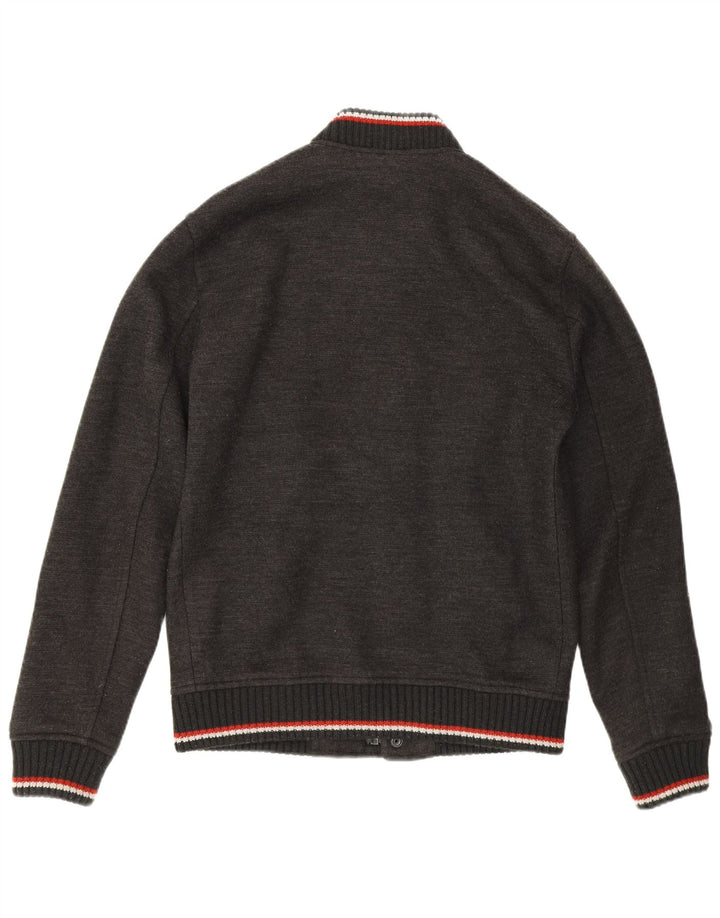 Jachetă Varsity Superdry pentru bărbați UK 38 Medium Gri cu dungi acrilice