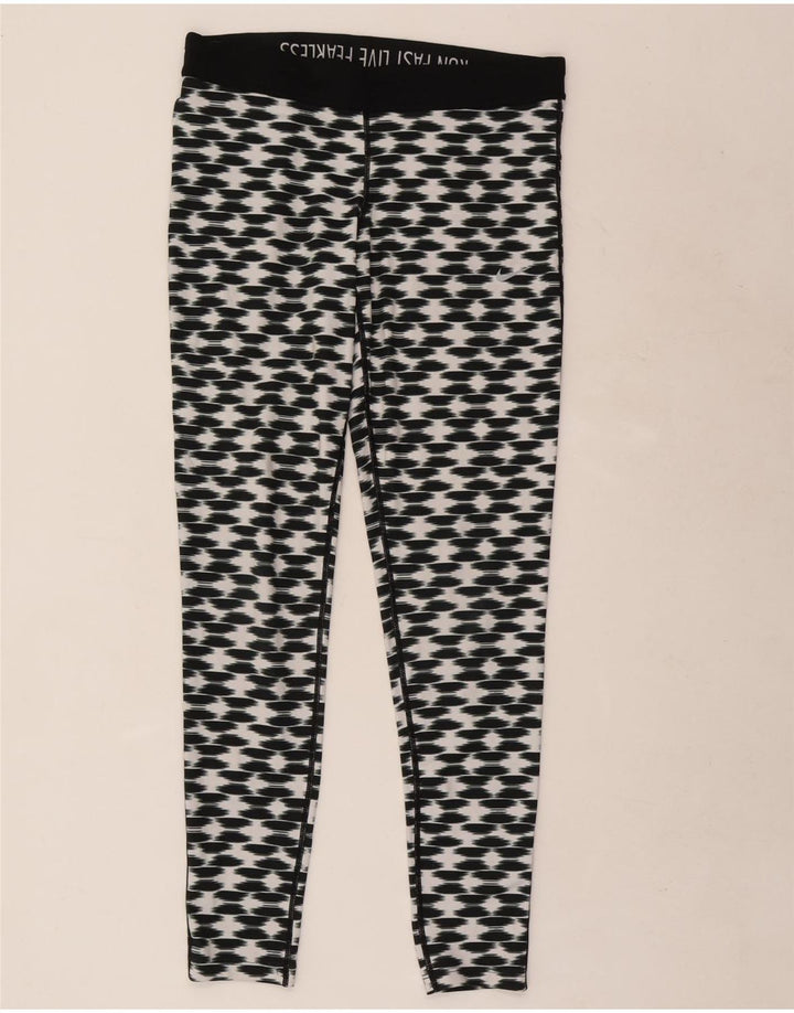 Nike Womens Dri Fit Leggings Large  Black Geometric Polyester