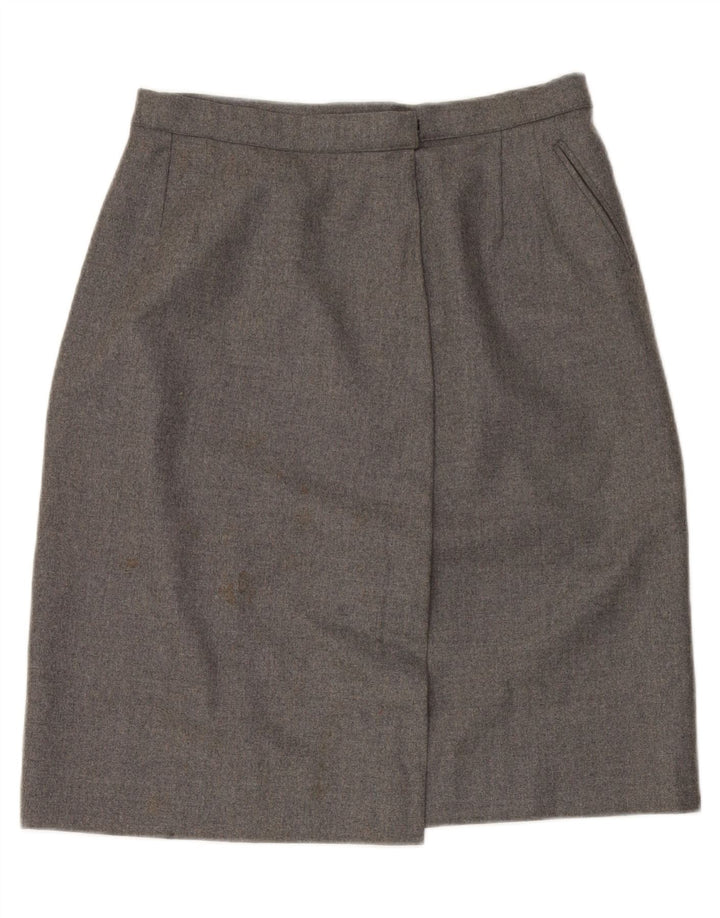 VINTAGE Womens Wrap Pencil Skirt W32 Large Grey Vintage Vintage and Second-Hand Vintage from Messina Hembry 