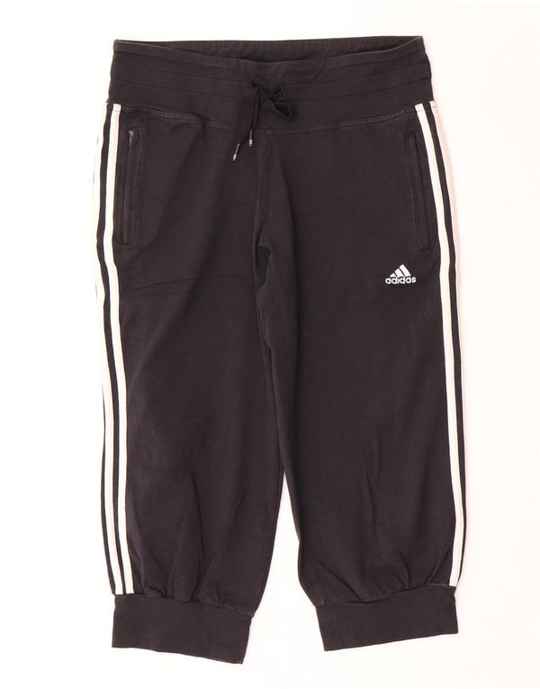 Adidas Dame Capri Træningsdragt Bukser Joggers UK 12 Medium Sort Bomuld