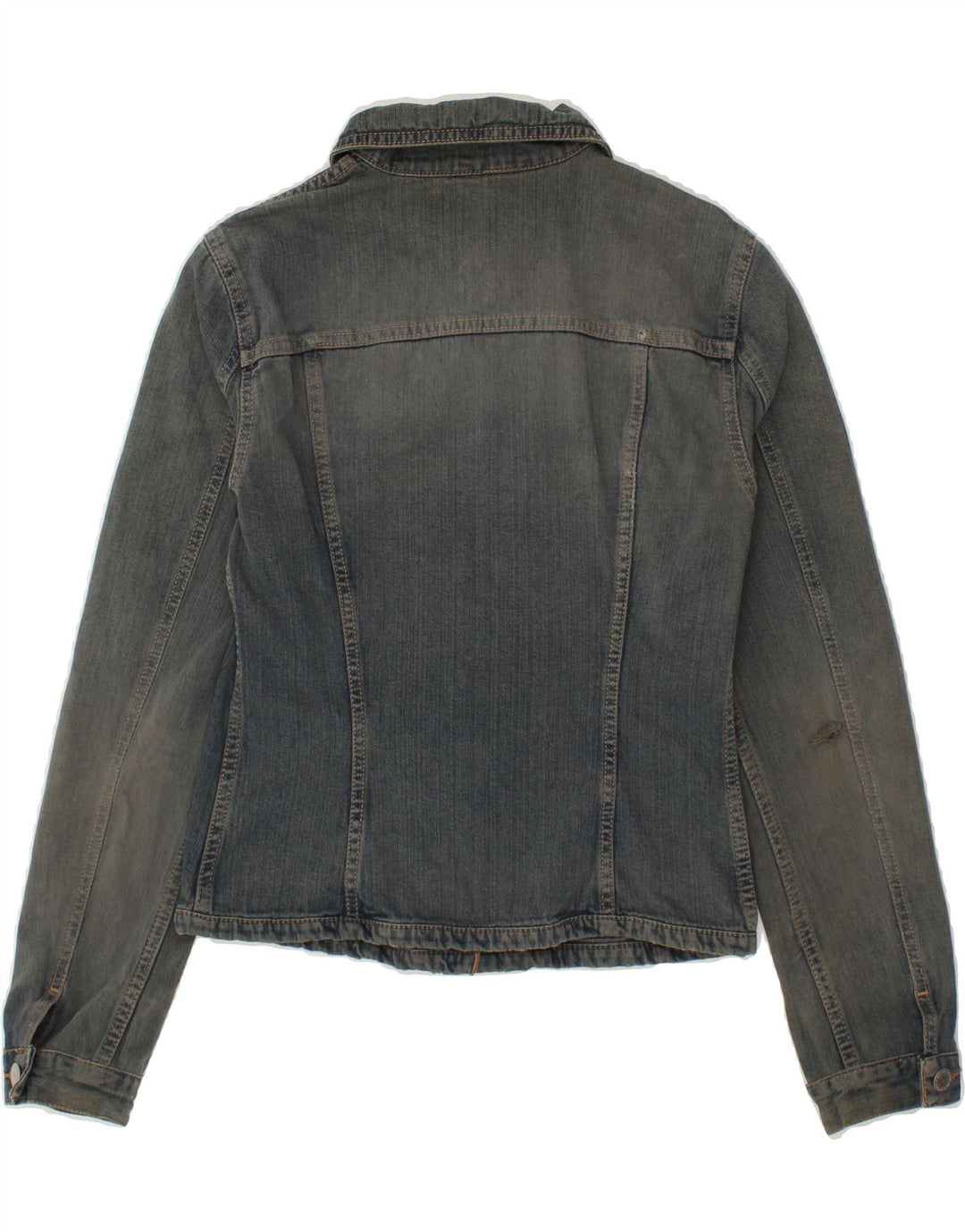 BENETTON Womens Crop Denim Jacket UK 8 Small Blue Cotton Vintage Benetton and Second-Hand Benetton from Messina Hembry 