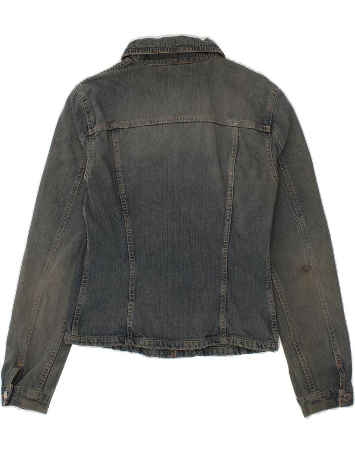 BENETTON Womens Crop Denim Jacket UK 8 Small Blue Cotton Vintage Benetton and Second-Hand Benetton from Messina Hembry 