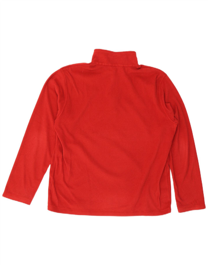 THE NORTH FACE Mens Zip Neck Fleece Jumper Large Red Polyester