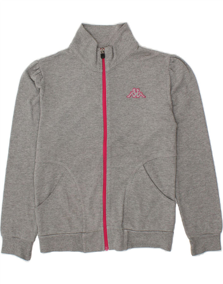 KAPPA Womens Tracksuit Top Jacket UK 10 Small Grey Cotton | Vintage Kappa | Thrift | Second-Hand Kappa | Used Clothing | Messina Hembry 