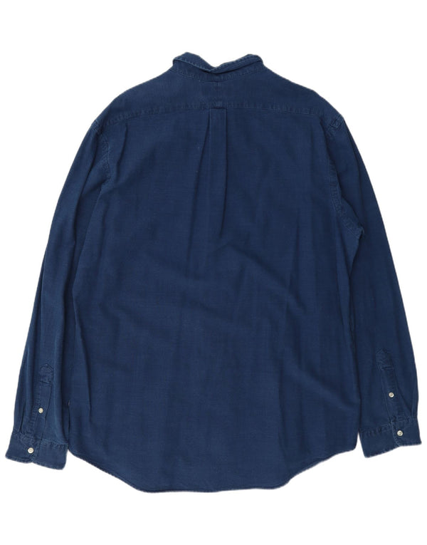 Ralph Lauren Herren Indigo Custom Fit Hemd 2XL Marineblau Baumwolle