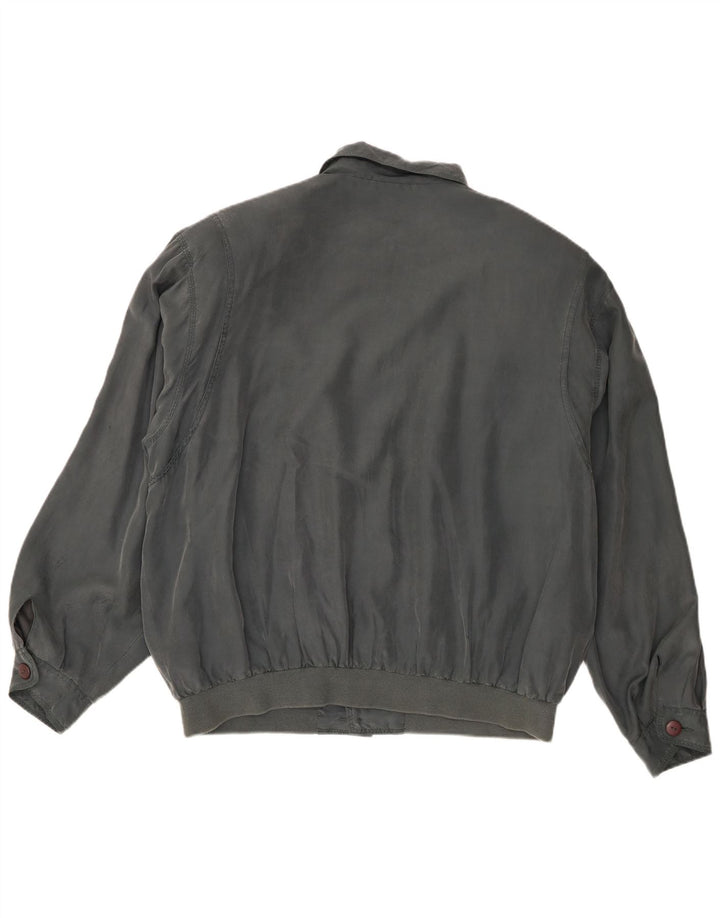 Giubbotto bomber vintage da uomo UK 40 grande seta grigia