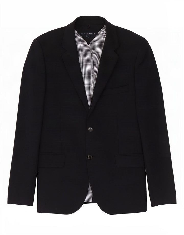 Tommy Hilfiger Mens 2 Button Blazer Jacket UK 38 Medium Navy Blue Wool