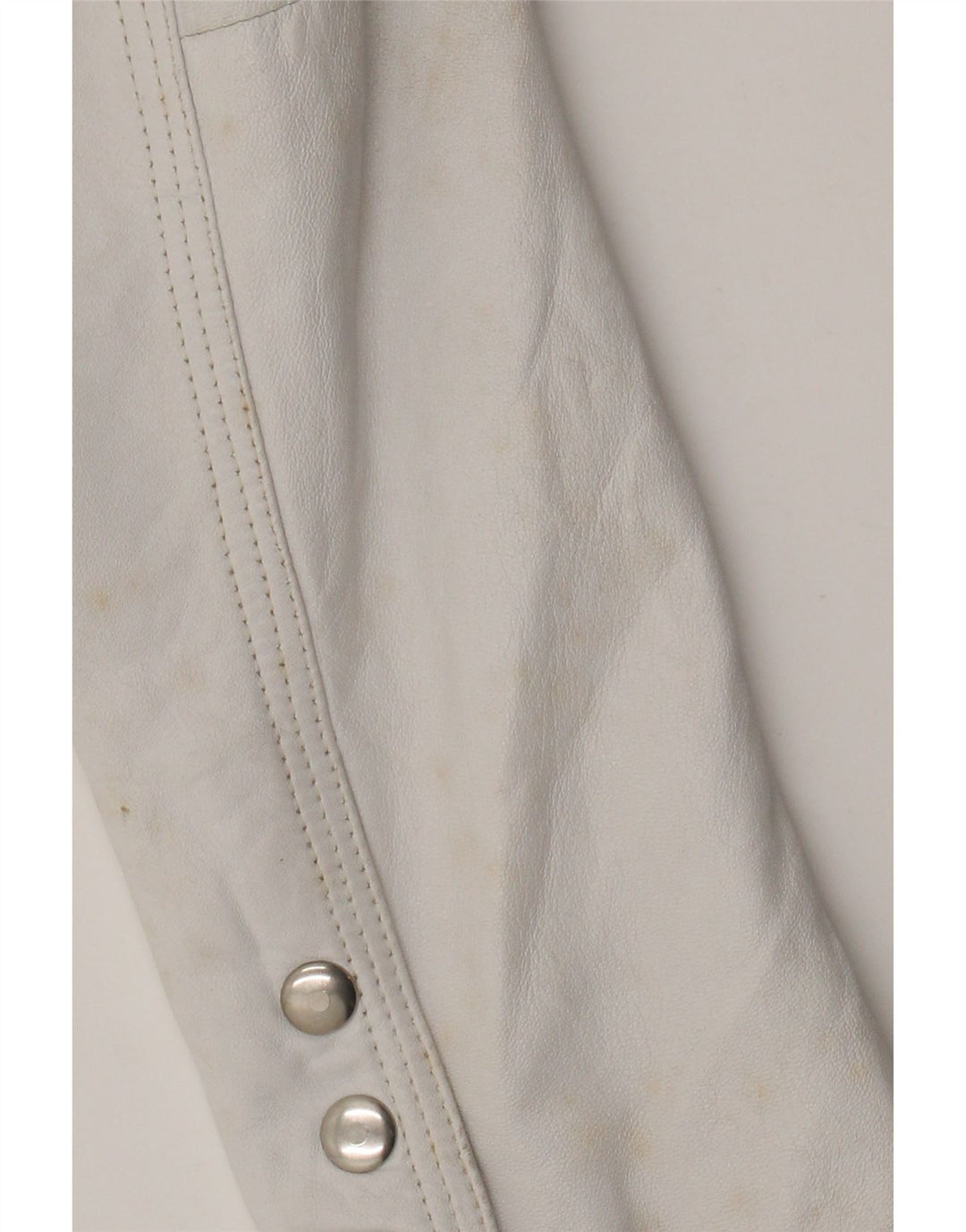 Vintage Womens Leather Blazer Jacket IT 44 Medium White Leather