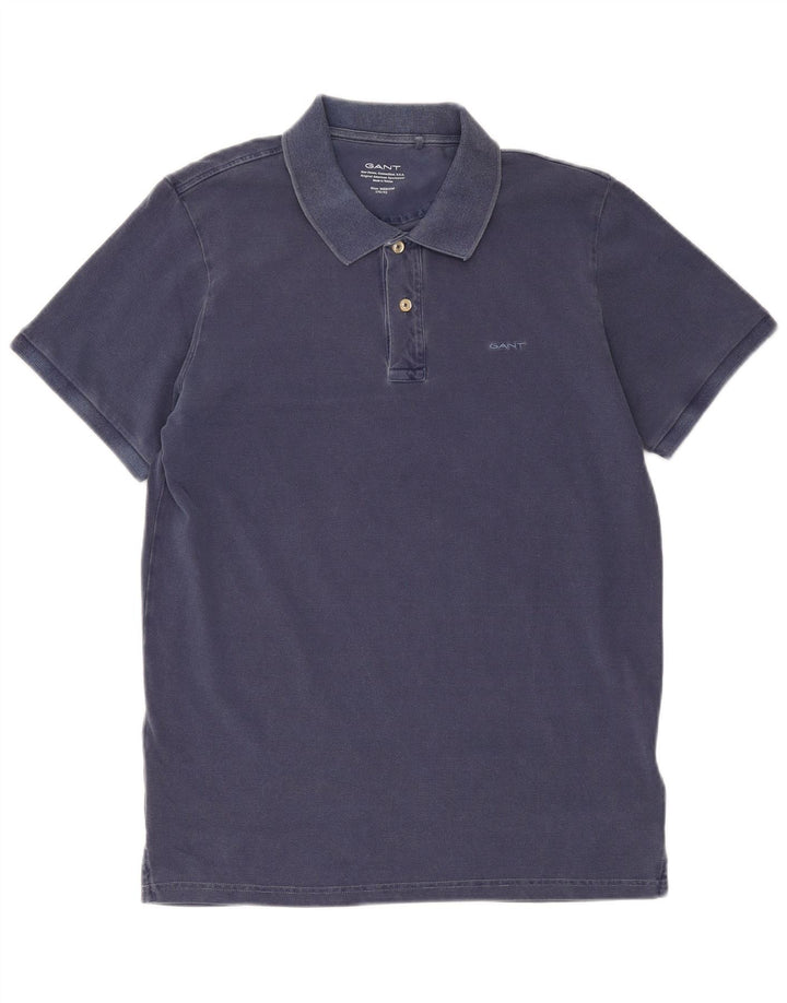 Polo da uomo Gant in cotone blu navy medio