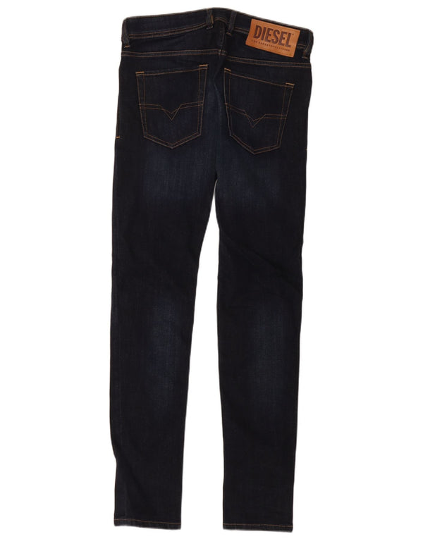 Diesel Mens Sleenker Skinny Jeans W30 L32 Azul Marinho Algodão