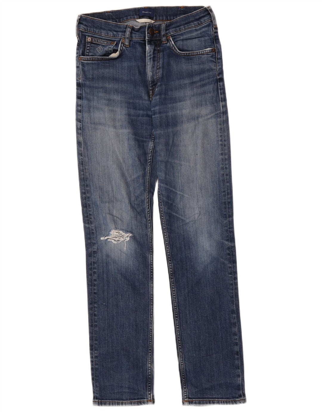 Gant Mens Distressed Slim Jeans W30 L32 Blue Cotton