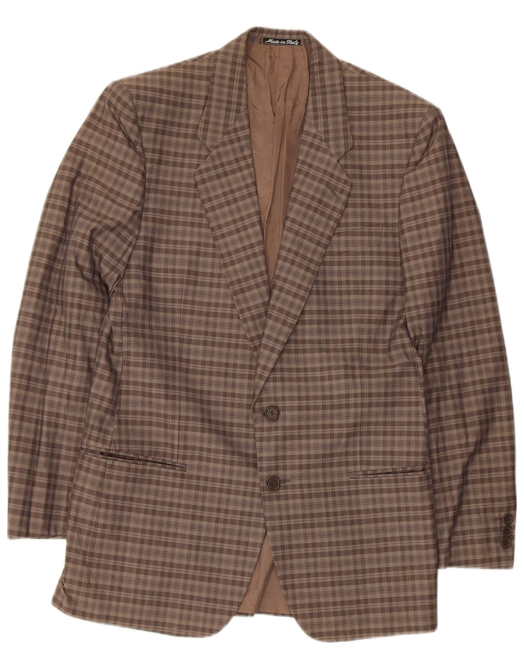 Giorgio Armani Herre 2-knaps blazerjakke UK 34 XS brun ternet