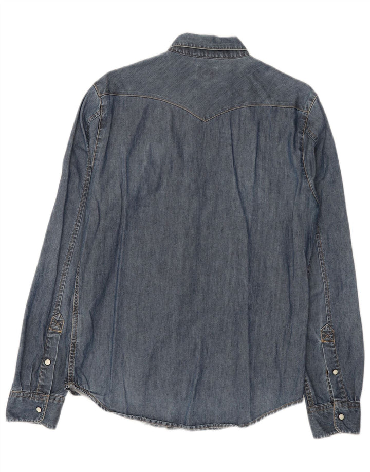 Lee Mens Denim Shirt Medium Blue Cotton