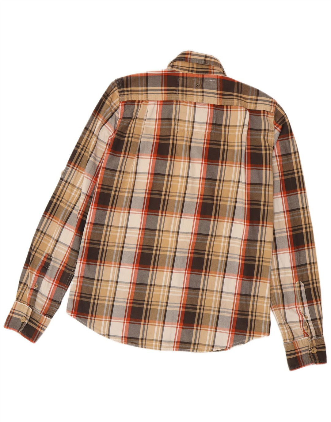 SUPERDRY Mens Flannel Shirt Large Brown Check Cotton